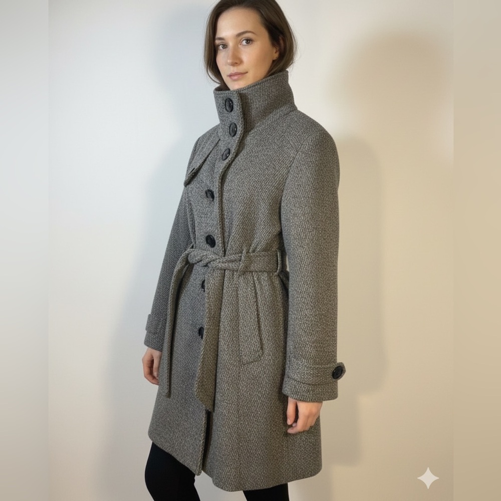 Worthington Charcoal Herringbone wool blend Blazer belted women’s